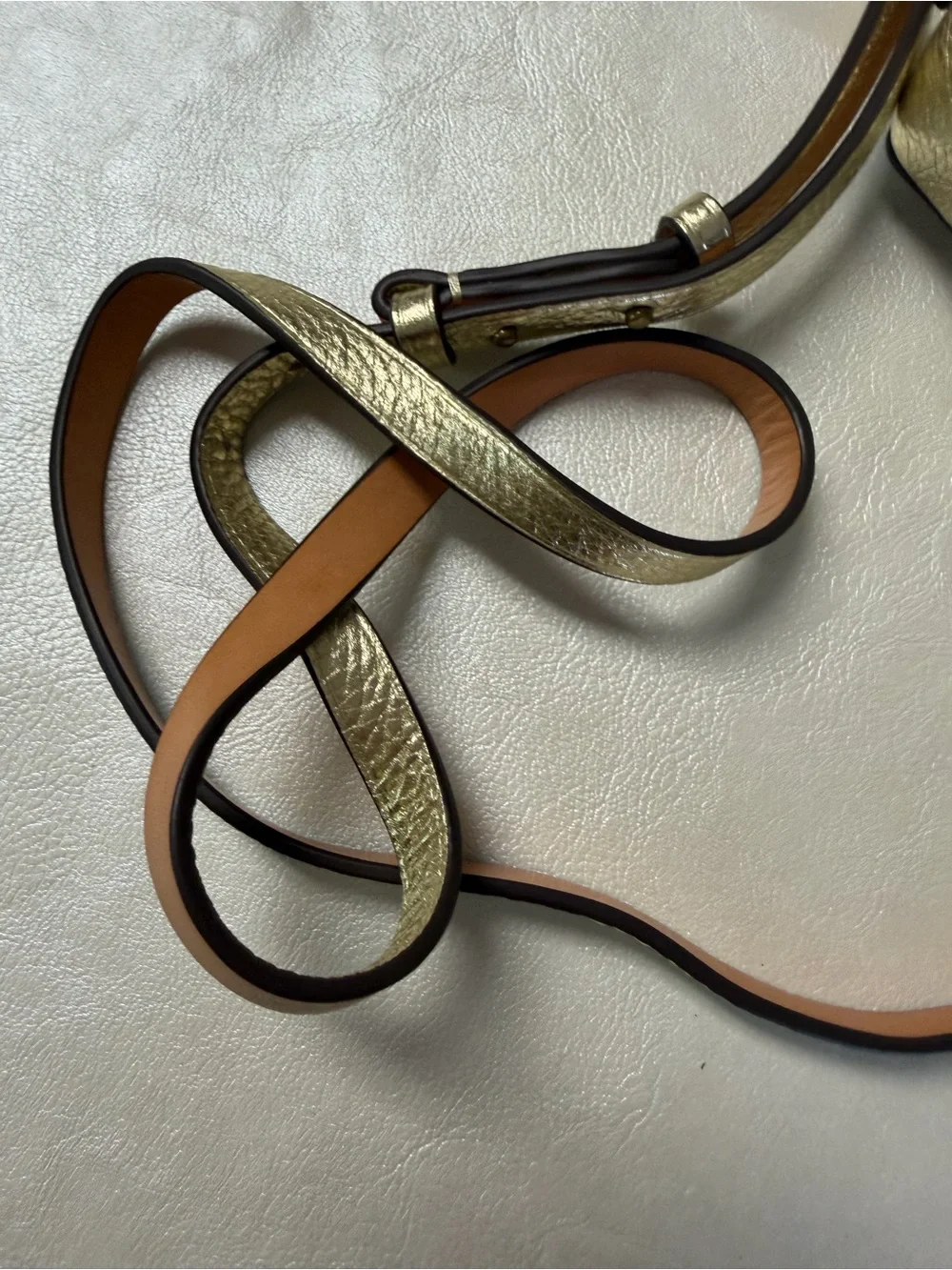 J. Crew Metallic Gold Pebbled Leather Crossbody Bag